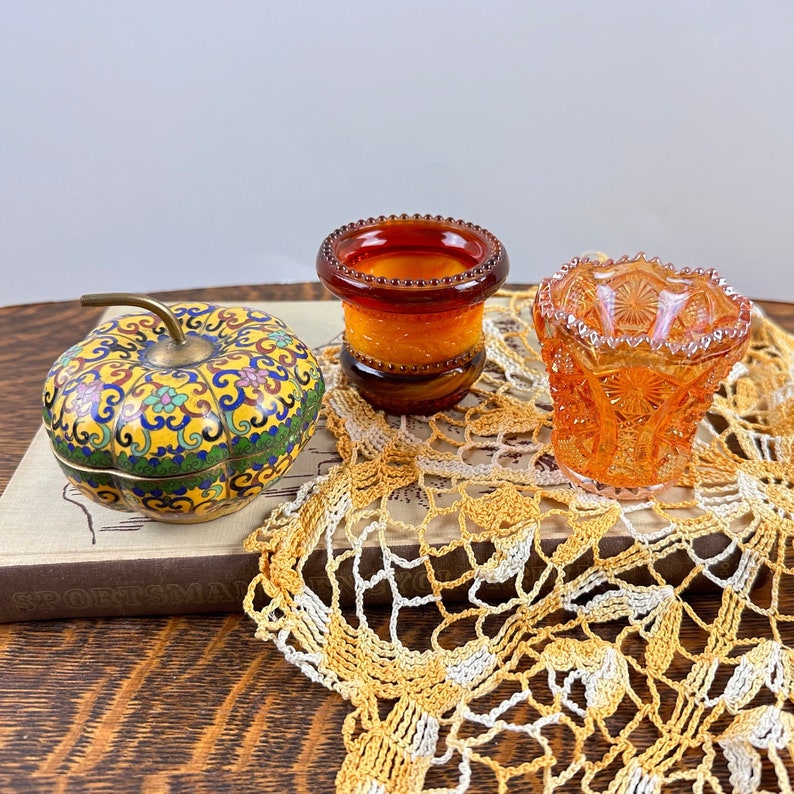 Vintage Slag Glass Toothpick Holder, Carnival Glass, Candle Holder