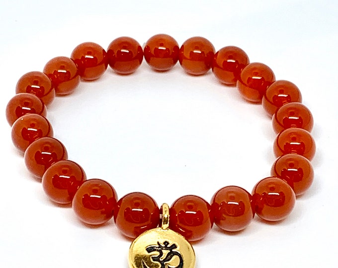 Red Agate Mala Meditation Bracelet - Infinite Courage and Strength