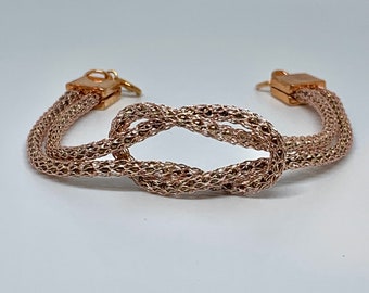 Rose Gold Love Knot Infinity Bracelet - Yoga Inspired Jewelry - Gift for Her - stocking stuffer - Bridesmaid gift