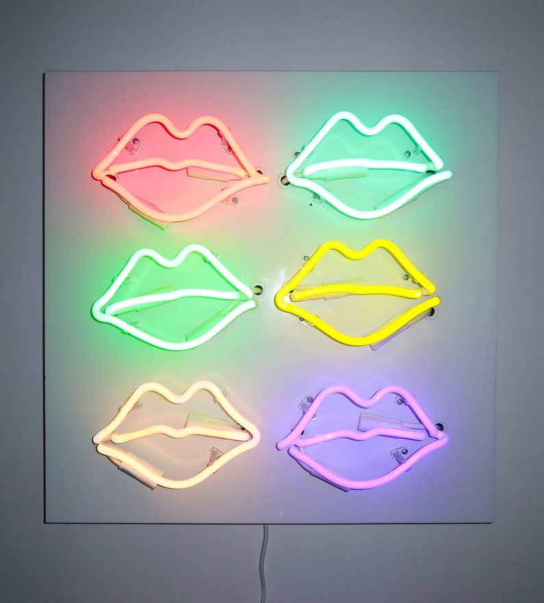 6 Neon Lips limited Edition, Signed by the Artist Etsy