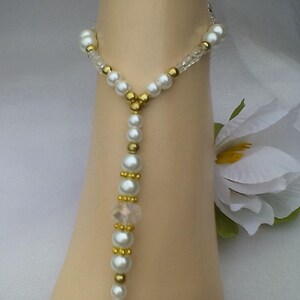 Barefoot Sandals Pearl Bridal Foot Jewelry, Crystal Beach Sandals, Wedding Sandals, Slave Anklets, Yoga Barefoot Sandal Boho Bridal Jewelry
