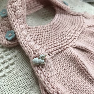 pinafore, apron dress, Spring, Summe, premium cotton blend, ballet Pink, girl, cotton, soft, heirloom, lamb, flowers, baby shower, knit