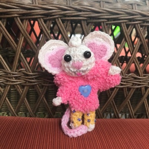 Chip and Potato, inspired, with pouch, USA, Mouse, pocket, Netflix, Kids, Plush, cotton, Child, detailed, Custom, Pouch, Crochet, Pocket