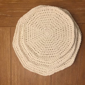 Skillet protector, pot and pan, high quality, sauce pan, frying pan, crochet mat, non stick pan protector, cotton, handmade, thick mat,