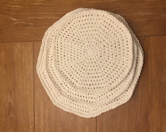 Skillet protector, pot and pan, high quality, sauce pan, frying pan, crochet mat, non stick pan protector, cotton, handmade, thick mat,