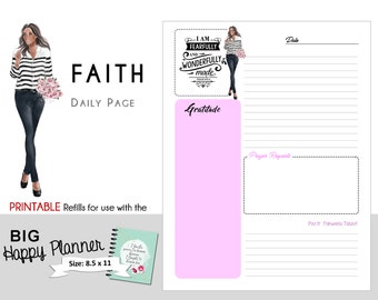 FAITH Daily Printable PDF BIG Happy Planner -  I am Fearfully and Wonderfully Made - No 6