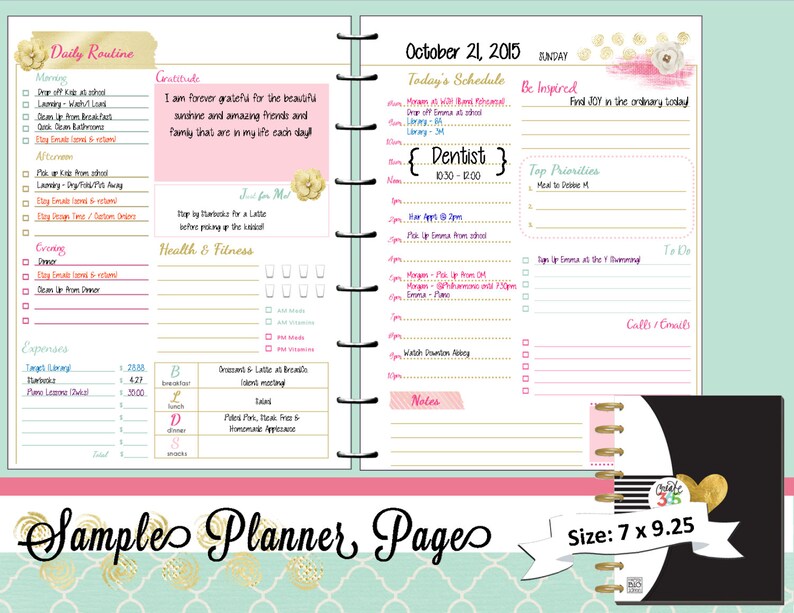HAPPY PLANNER Daily Planner Refills Printable PDF Classic Etsy