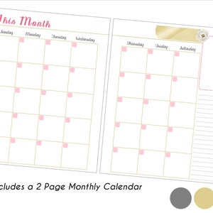 Happy Planner PRINTABLE Monthly / Weekly Planner Refills PDF 7 X 9.25 ...