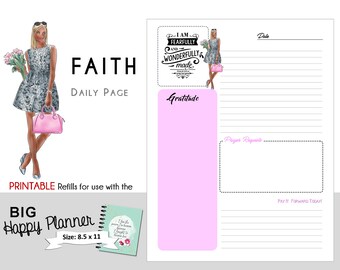 FAITH Daily Printable PDF BIG Happy Planner -  I am Fearfully and Wonderfully Made - No 9