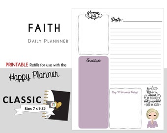 CLASSIC Happy Planner FAITH Daily Printable for Create365 | mambi | Me & My Big Ideas - PDF - Blonde: Lord Keep Your Hand Over My Mouth