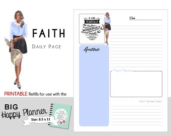 FAITH Daily Printable PDF BIG Happy Planner -  I am Fearfully and Wonderfully Made - No 5