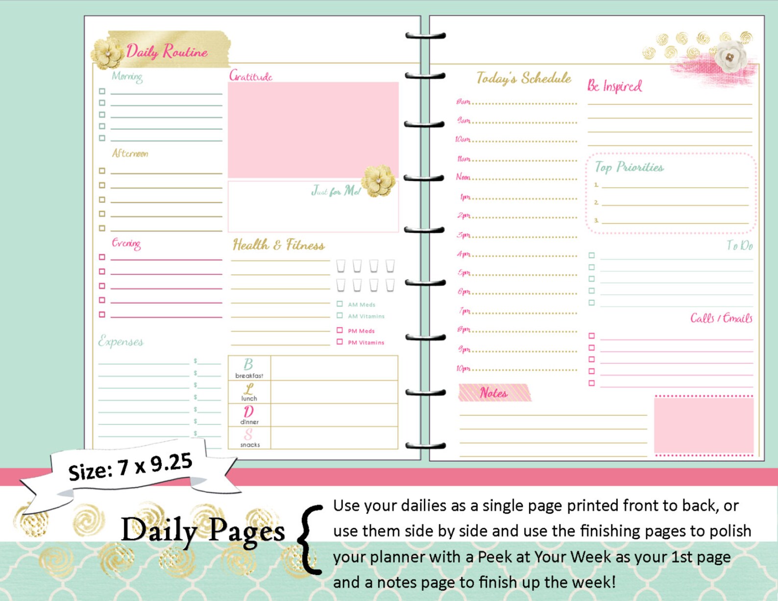 HAPPY PLANNER Daily Planner Refills Printable PDF Classic Etsy
