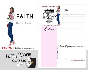 CLASSIC Happy Planner FAITH Daily Printable for Create365 | mambi | Me & My Big Ideas  PDF  I am Fearfully and Wonderfully Made - No 4