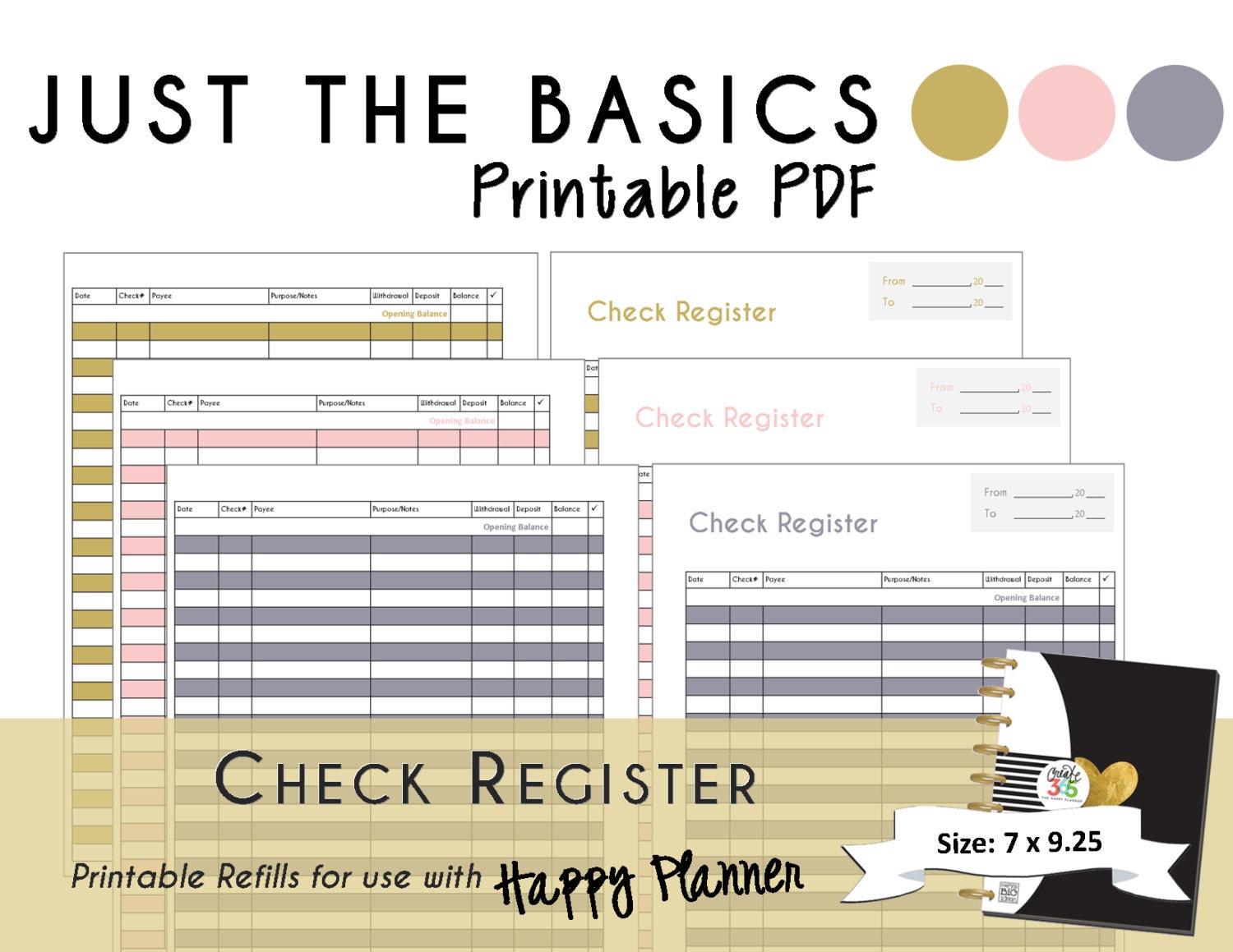happy planner printable check