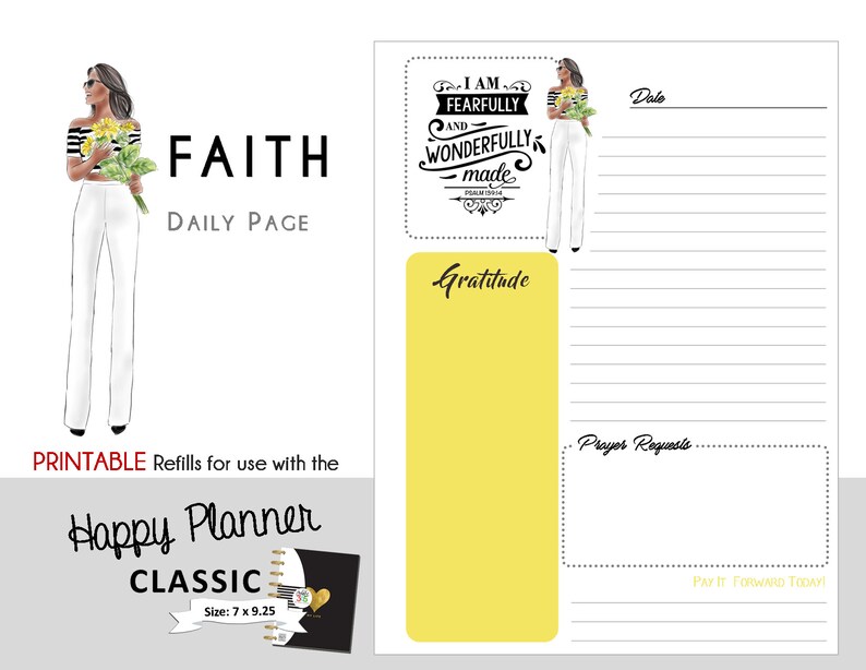CLASSIC Happy Planner FAITH Daily Printable for Create365 Etsy