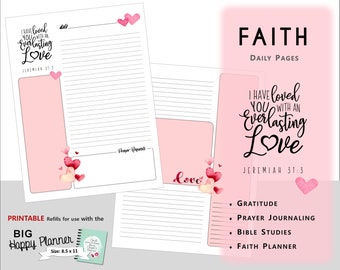 FAITH Daily Printable PDF BIG Happy Planner -  Everlasting Love Jeremiah 31:3