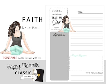 CLASSIC Happy Planner FAITH Daily Printable for Create365 | mambi | Me & My Big Ideas  PDF  Be Still and Know That I Am God - Light Skintone