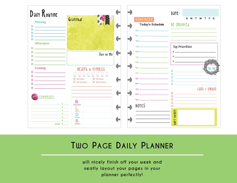 HAPPY PLANNER Daily Planner Refills Printable PDF Classic Etsy