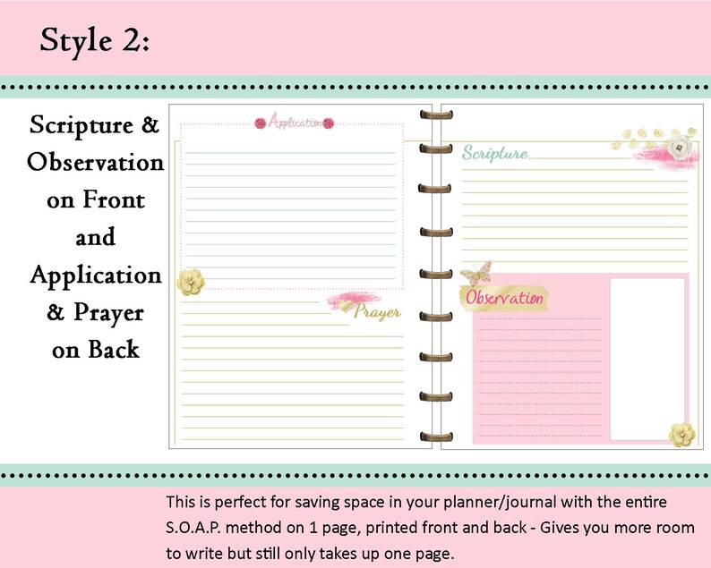 HAPPY PLANNER S O A P Bible Study Printable Planner Journal Etsy