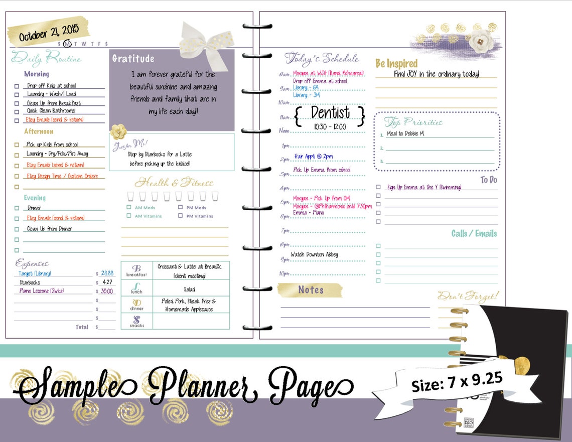 HAPPY PLANNER Daily Planner Refills Printable PDF Classic Etsy