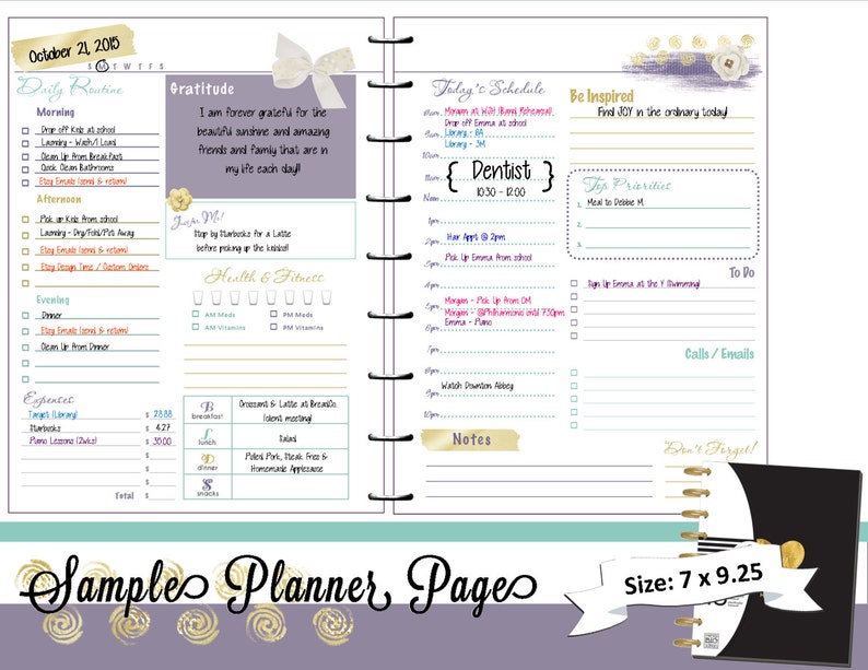 HAPPY PLANNER Daily Planner Refills Printable PDF Classic Etsy