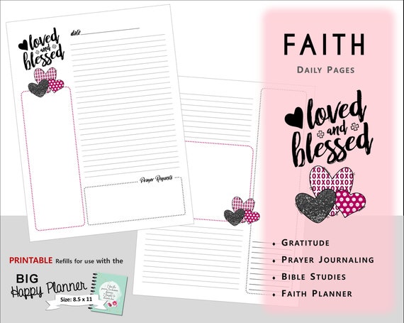 FAITH Daily Printable PDF BIG Happy Planner Loved and - Etsy