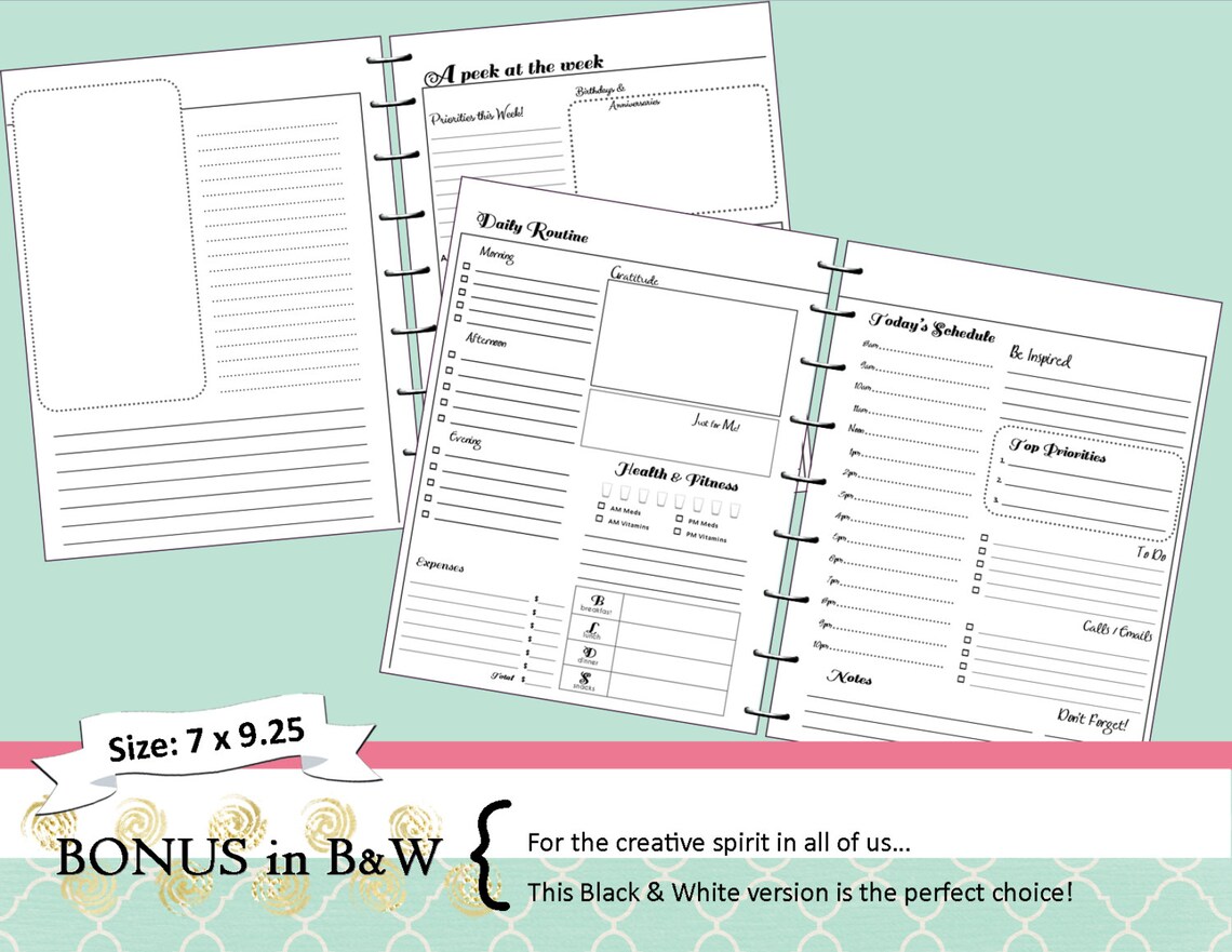 HAPPY PLANNER Daily Planner Refills Printable PDF Classic Etsy