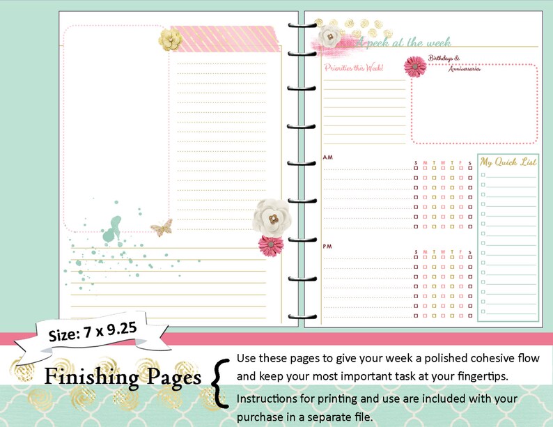 HAPPY PLANNER Daily Planner Refills Printable PDF Classic Etsy