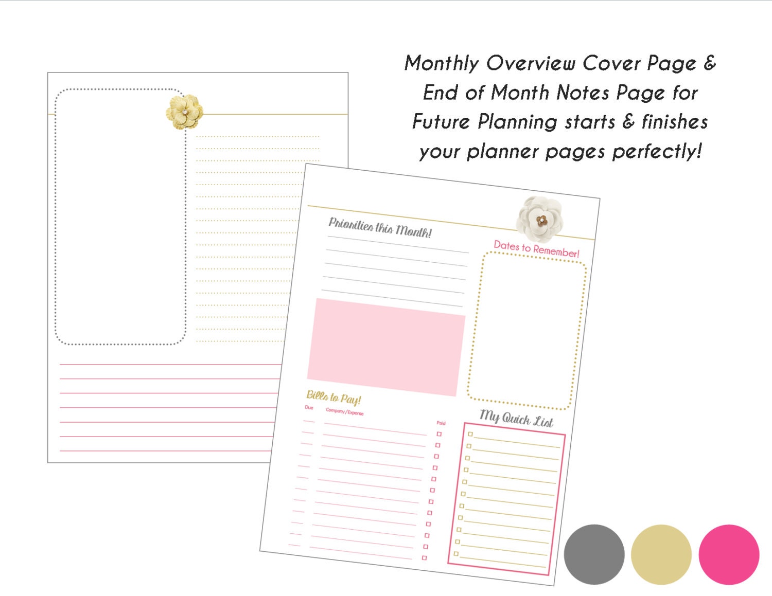 Happy Planner PRINTABLE Monthly / Weekly Planner Refills PDF - Etsy