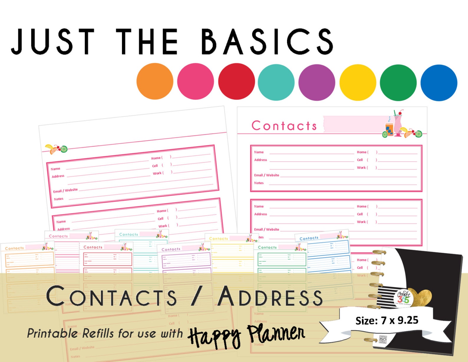 Happy Planner PRINTABLE Contact / Address Page Refills | Etsy