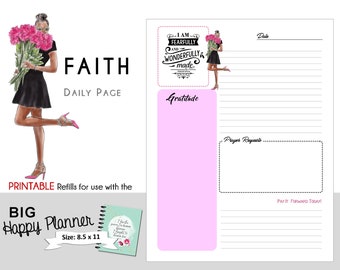 FAITH Daily Printable PDF BIG Happy Planner -  I am Fearfully and Wonderfully Made - No 1