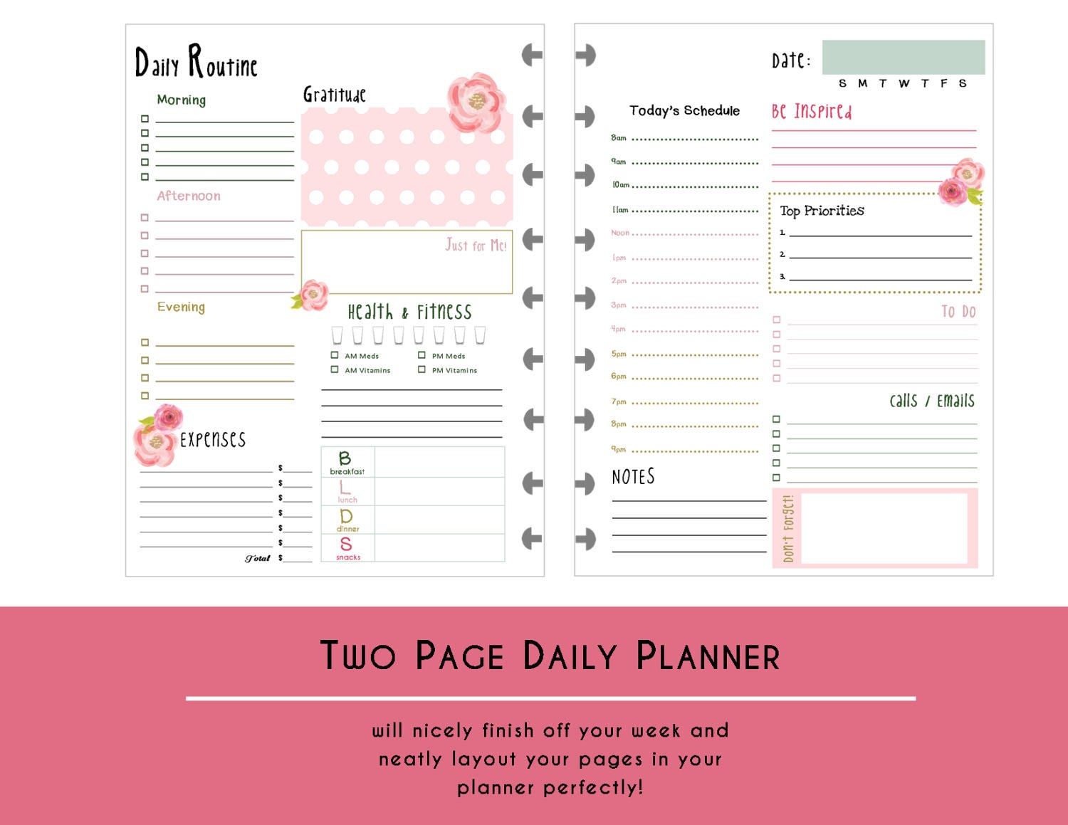 HAPPY PLANNER Daily Planner Refills Printable PDF Classic Etsy