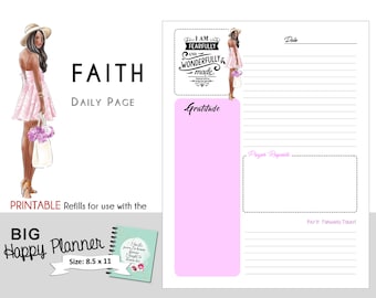 FAITH Daily Printable PDF BIG Happy Planner -  I am Fearfully and Wonderfully Made - No 7