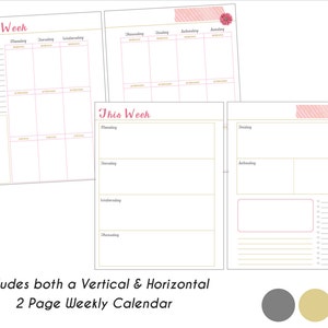 Happy Planner PRINTABLE Monthly / Weekly Planner Refills PDF 7 X 9.25 ...