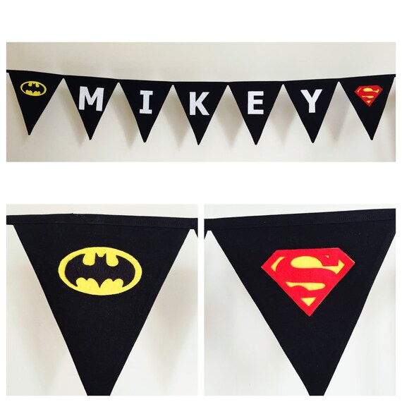 Personalised Batman Vs Superman Bunting Banner Flags By Piggy