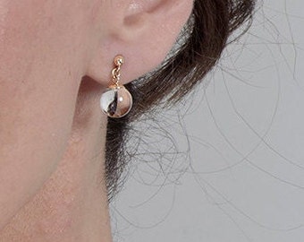 Lucite earring Disco ball earring Globe earring Crystal ball earring Gold post Plastic post earring Ball stud earring Drop ball earring