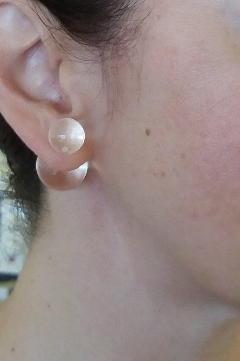 Double Sided Ball Earring Clear Acrylic Earring Big Ball Etsy