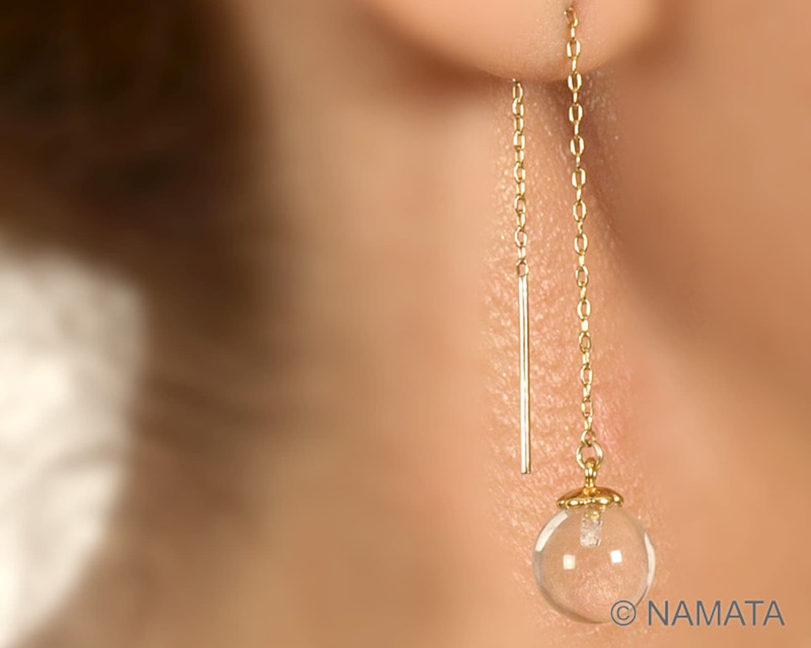 Clear Lucite Earring, Disco Ball Earring, Globe Earring, Crystal Ball