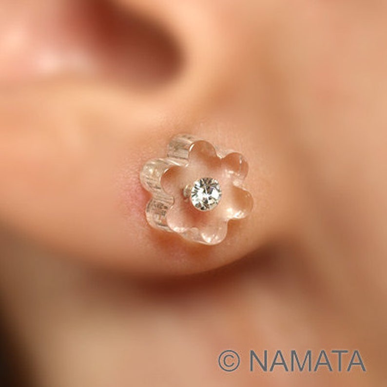 Flower Studs Small Flower Earring Small Post Earring Silver Etsy