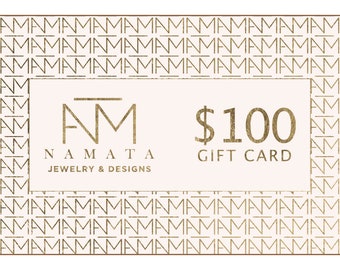 Electronic gift card, Electronic gift certificate, 100 USD Gift E-Card for NAMATAjewelry shop, Last minute present, Surprise Gift for wife.