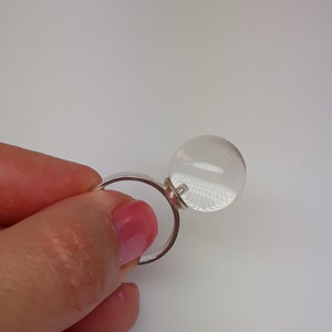 Clear lucite ring ball, Sphere ring, Acrylic ring, Crystal ball ring, Sterling silver ring, Adjustable sterling silver ring, Disco ball ring