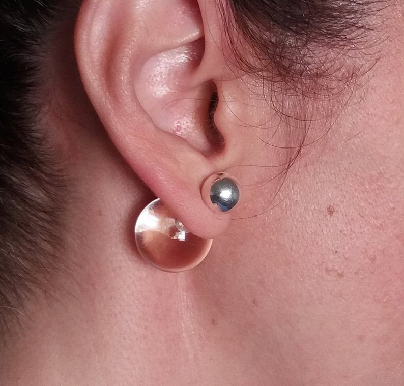 Double Sided Earring Double Sided Ball Earring Clear Lucite Etsy