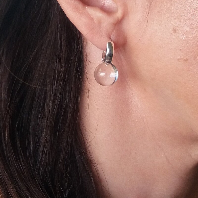 Latte Chunky Lucite Statement Hoop Earrings