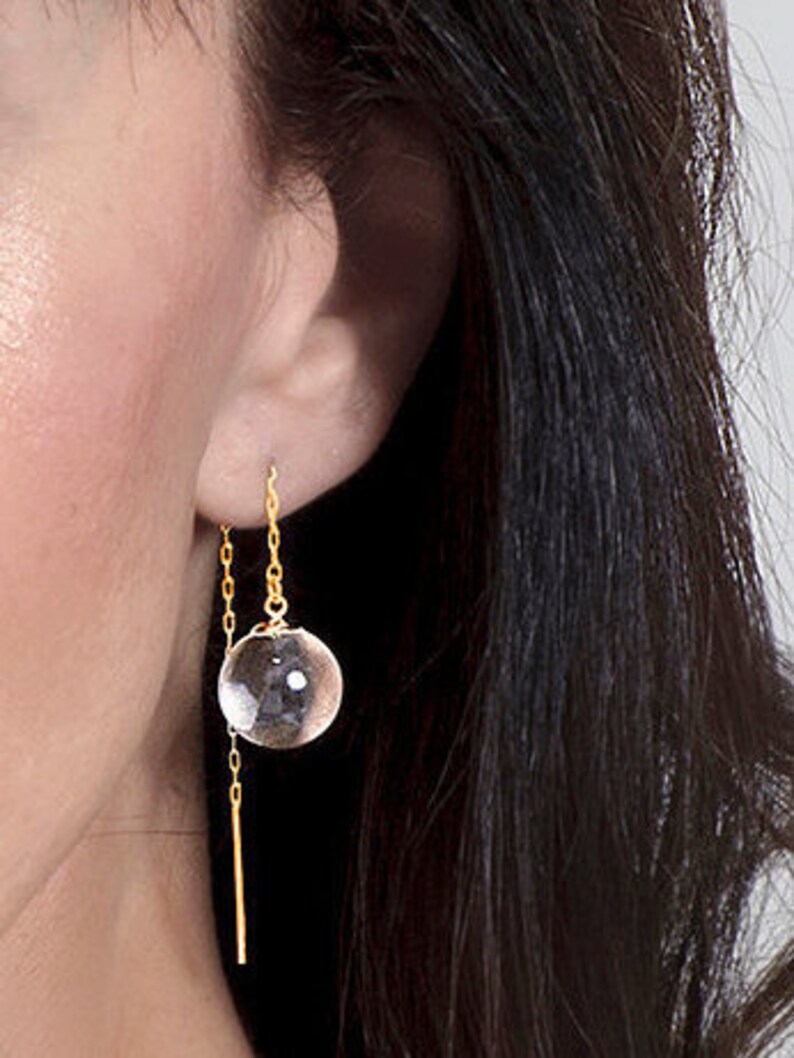 Clear Lucite Earring, Disco Ball Earring, Globe Earring, Crystal Ball