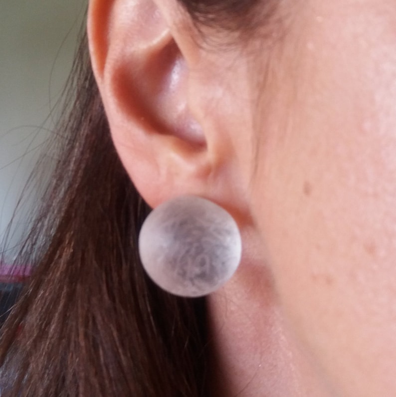 Big Earrings, Large Ball Earrings, Frost Earrings, Acrylic Earrings
