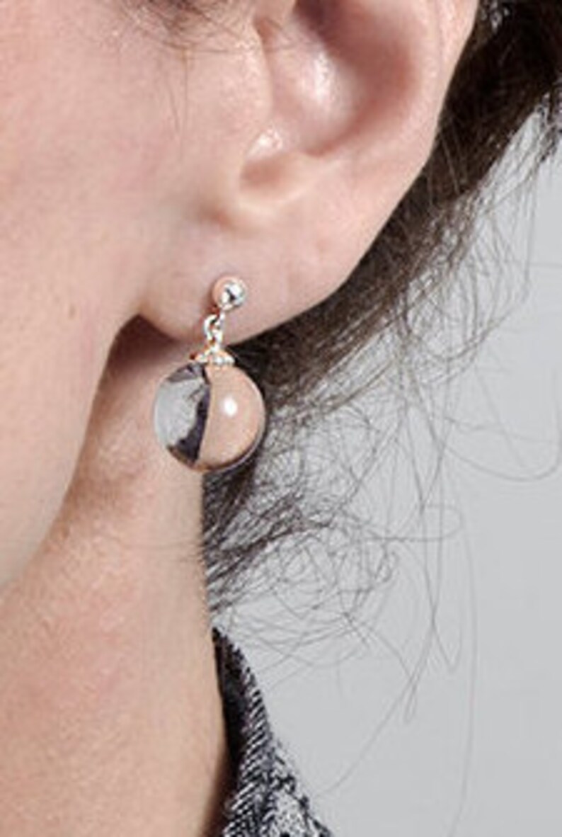 Lucite Earring Disco Ball Earring Globe Earring Crystal Ball Etsy