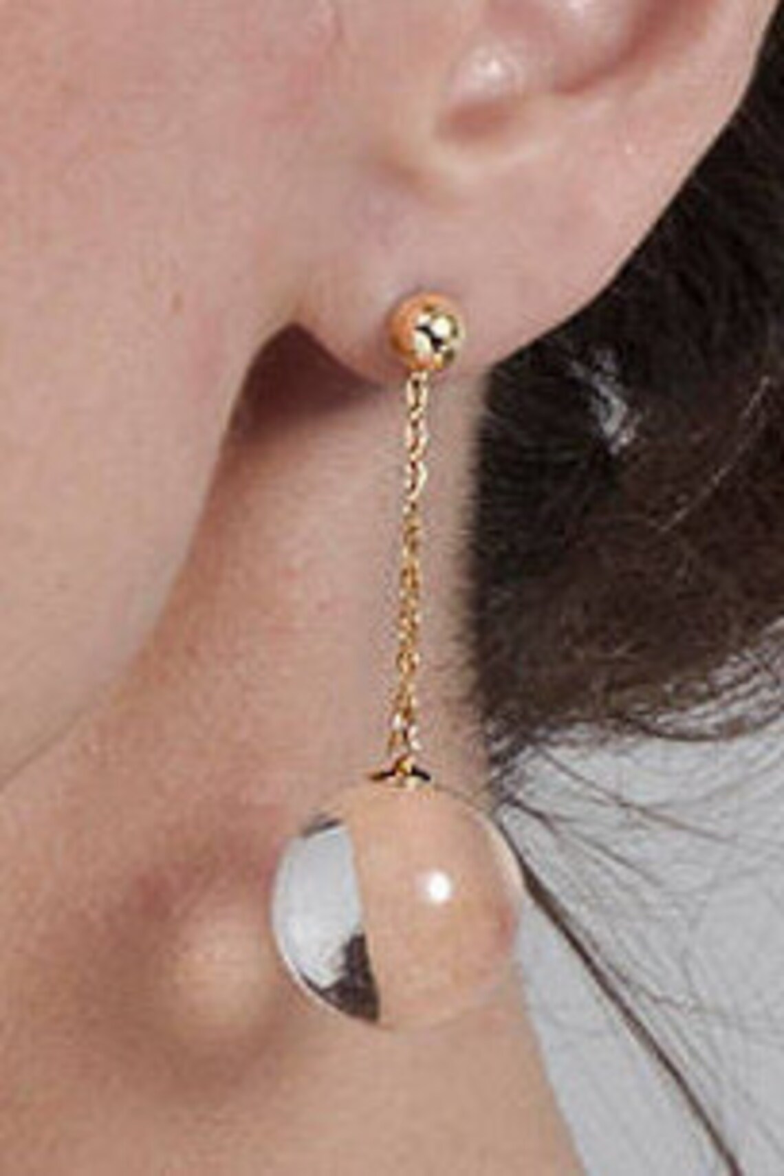 Big Earring Long Earring Lucite Earring Disco Ball Earring Etsy