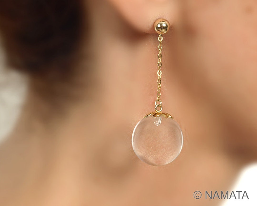 Stylacity Jewellery - Silver Crystal Ball Drop Earrings with