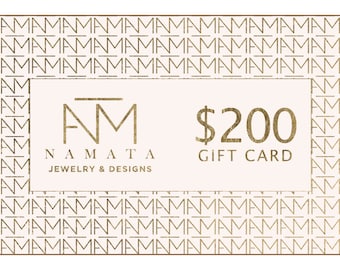 Electronic gift card, Electronic gift certificate, 200 USD Gift E-Card for NAMATAjewelry shop, Last minute present, Surprise Gift for wife.