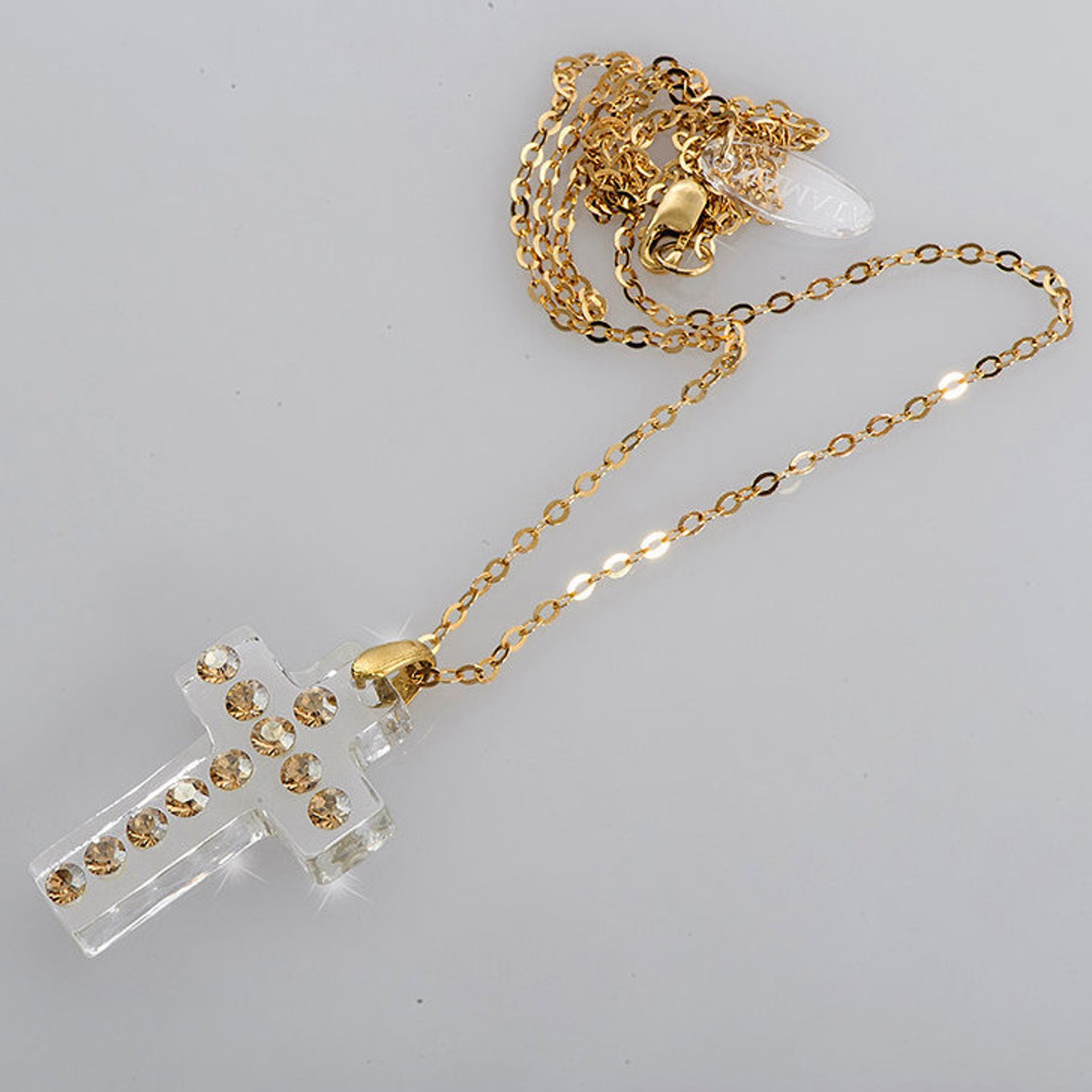 Pretty Translucent Crosses Clear Lucite Necklace, Cross Necklace Women, Swarovski Cross, Perspex ...